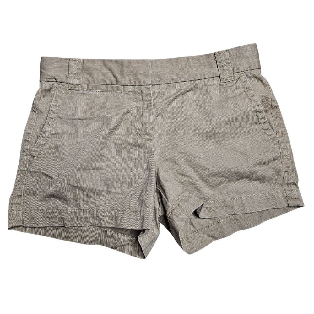 J.Crew Chino Shorts City Fit Khaki Women 6 Cotton Blend Casual Summer